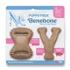 Best Pirce 🔔 Cheap 🎉 Benebone Puppy 2-Pk 🦮 🦮 Dog Chew Toy Bacon 🤩 🧨