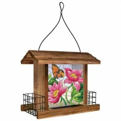 Hot Sale 💯 Best deal 🤩 Wild Wings Stained Glass Hopper Bird Feeder 🎉 🛒