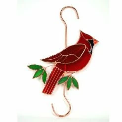 Best Sale ❤️ Brand new ⭐ Gift Essentials Cardinal Stained Glass Garden Hook 🎉 🛒